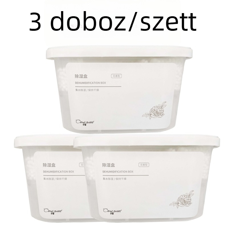 Kangxin 0,8 kg háromcsomagos nedvességelnyelő doboz, virágos illattal, Guangdong eredetű, háztartási dehumifikátor