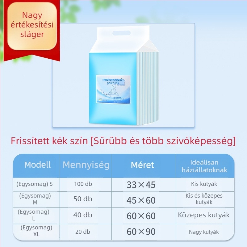 Kutyák és macskák számára, egyszer használatos vizelet alátét párnák, 100 db, nem szőtt anyag, nedvszívó és szagtalanító