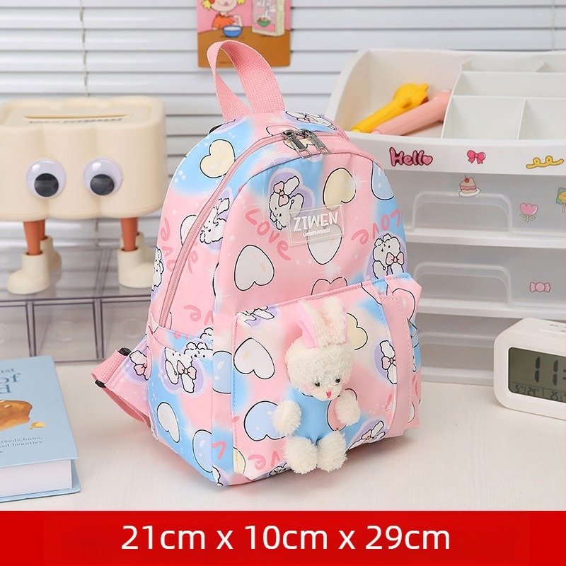 Általános iskolás gyerekeknek készült hátizsák aranyos anime mintával; anyag nylon, lélegző, vízálló, ultra könnyű; mintázat: anime karakter; görbült vállpánt.