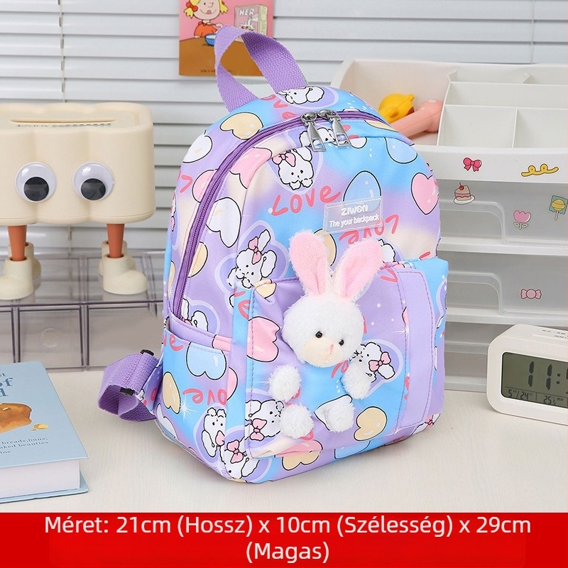 Általános iskolás gyerekeknek készült hátizsák aranyos anime mintával; anyag nylon, lélegző, vízálló, ultra könnyű; mintázat: anime karakter; görbült vállpánt.