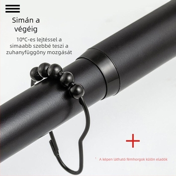 Zuhanyzófüggönyrúd – fúrás nélküli, teleszkópos, egyenes rúd, ruhák szárítására és gardrób függönyökhöz