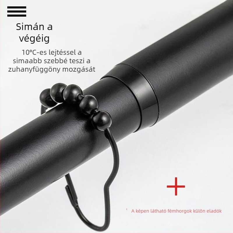 Zuhanyzófüggönyrúd – fúrás nélküli, teleszkópos, egyenes rúd, ruhák szárítására és gardrób függönyökhöz
