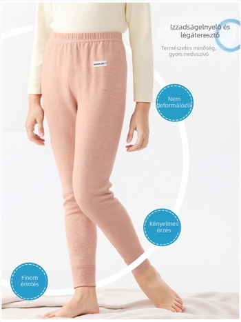 100% pamut gyerekeknek szánt alsóruha őszi–téli szezonra, középmagas derekú, nyitott ágyékkal, uniszex