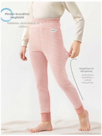 100% pamut gyerekeknek szánt alsóruha őszi–téli szezonra, középmagas derekú, nyitott ágyékkal, uniszex