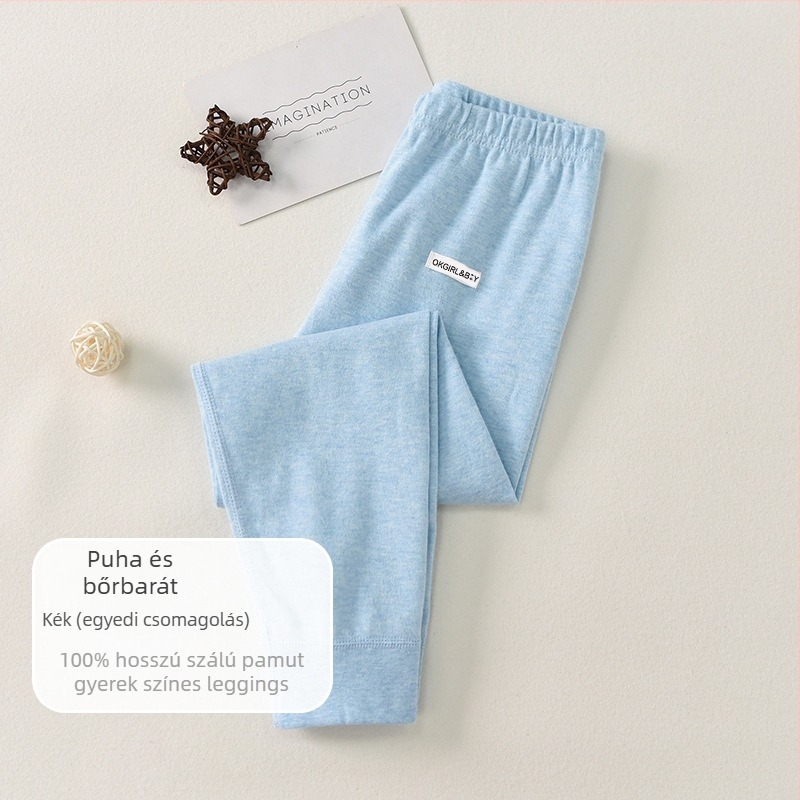 100% pamut gyerekeknek szánt alsóruha őszi–téli szezonra, középmagas derekú, nyitott ágyékkal, uniszex