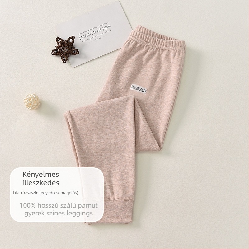 100% pamut gyerekeknek szánt alsóruha őszi–téli szezonra, középmagas derekú, nyitott ágyékkal, uniszex