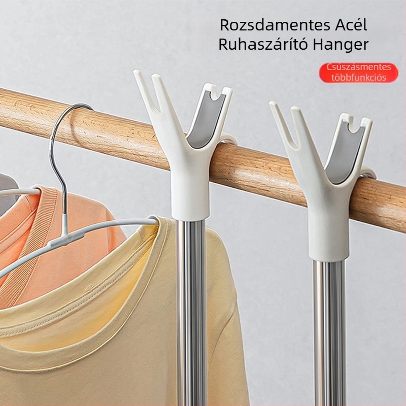 Kibővíthető ruhaszárító rúd – PP és rozsdamentes acél, balkoni használatra, modern minimalist stílus, Box Happy House