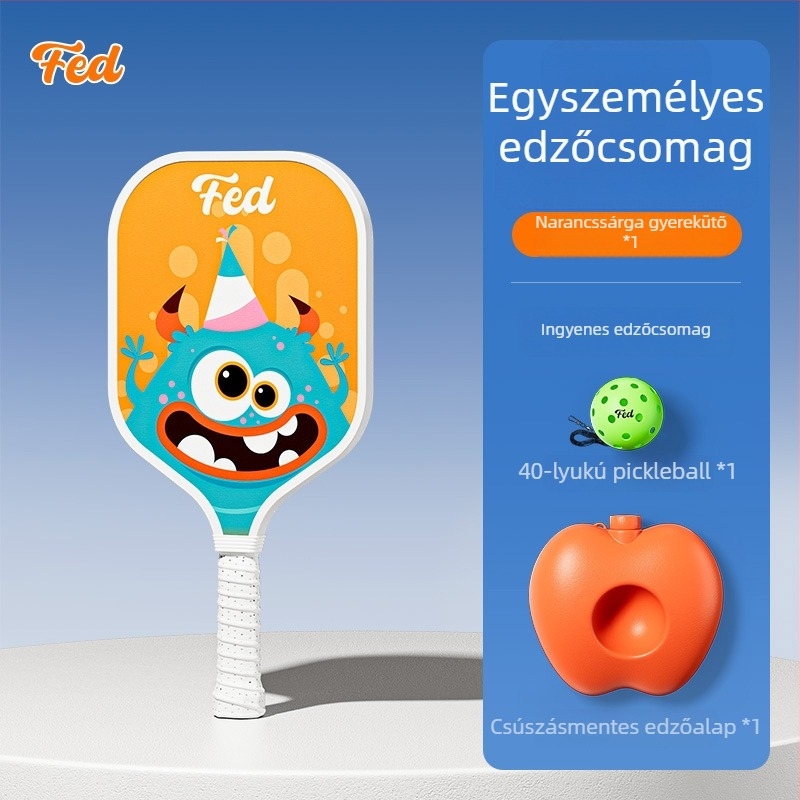 Gyerekeknek szóló pickleball ütő edzéskészlet — Feltun, üvegszálas anyagból, 200 g, fogantyú G5, kezdőbarát
