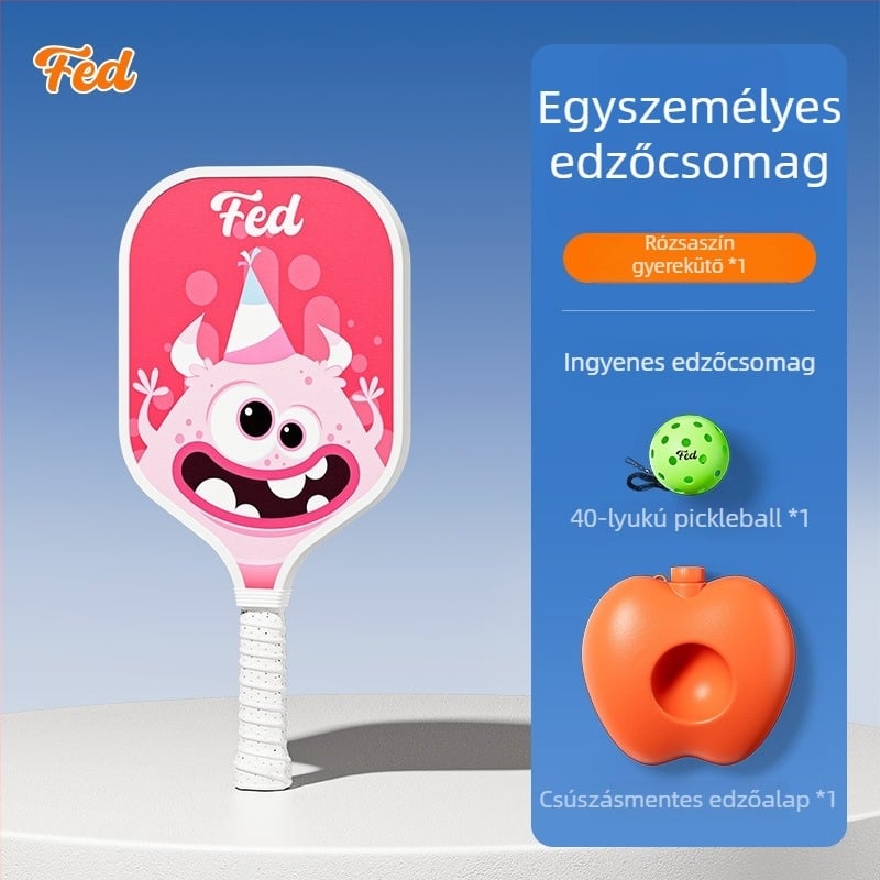 Gyerekeknek szóló pickleball ütő edzéskészlet — Feltun, üvegszálas anyagból, 200 g, fogantyú G5, kezdőbarát