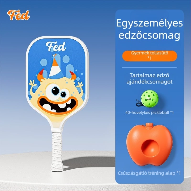 Gyerekeknek szóló pickleball ütő edzéskészlet — Feltun, üvegszálas anyagból, 200 g, fogantyú G5, kezdőbarát