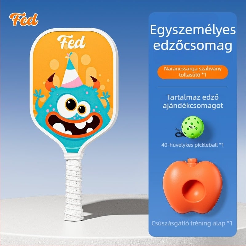 Gyerekeknek szóló pickleball ütő edzéskészlet — Feltun, üvegszálas anyagból, 200 g, fogantyú G5, kezdőbarát
