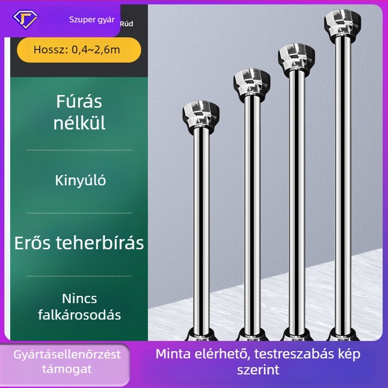 Rozsdamentes acél teleszkópos ruhaszárító rúd, fúrás nélkül, erkélyre, modern minimalist stílus, ODM/Shuntiancai, 2024 kiadás