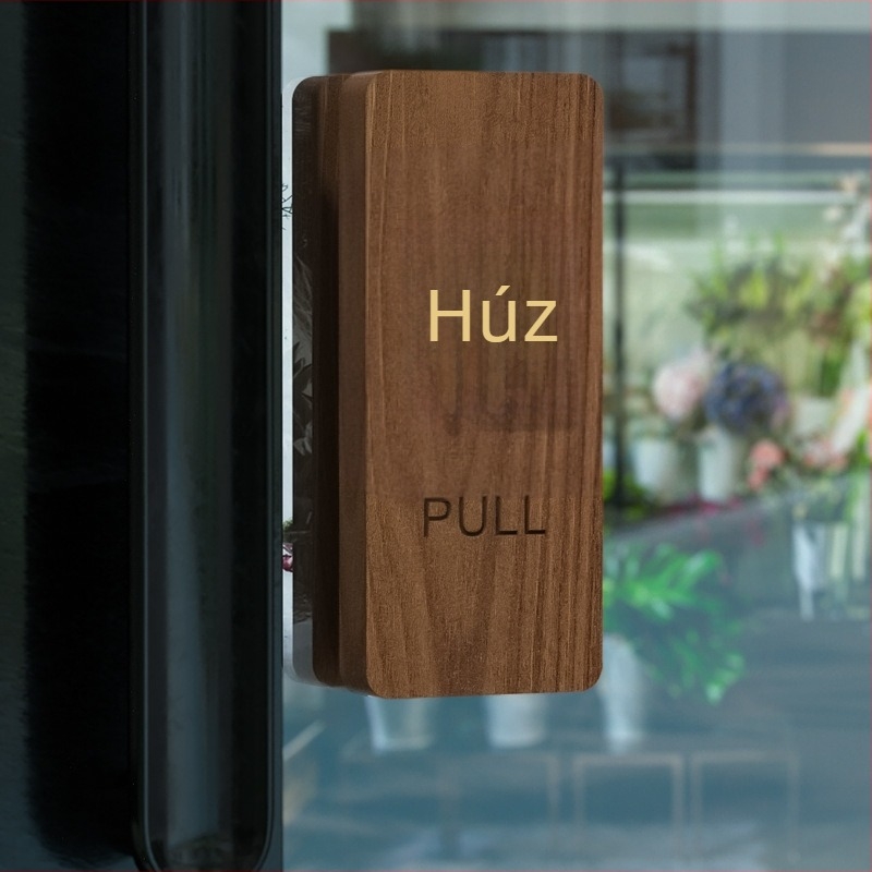 Diófából készült tolóajtó faljelzőtábla, 3D felirattal, öntapadós, üzletek, panziók, szállodák, kórházak és irodaházak számára