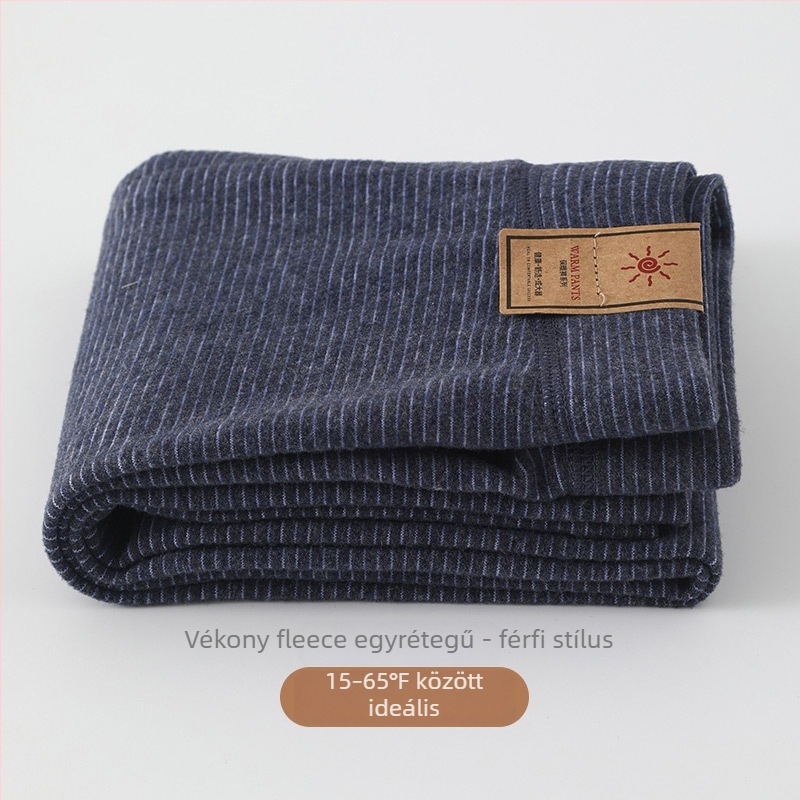 Gyerekeknek meleg velúr hosszú alsó - csíkos, vastított, középmagas derekú, ősz-téli, 62,5% poliészter