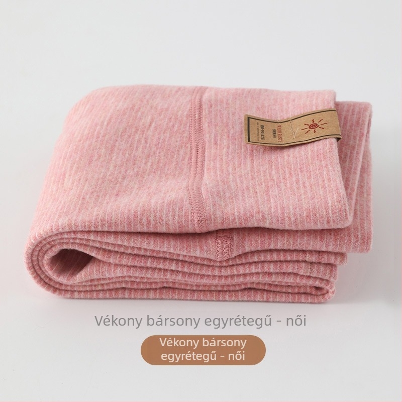 Gyerekeknek meleg velúr hosszú alsó - csíkos, vastított, középmagas derekú, ősz-téli, 62,5% poliészter