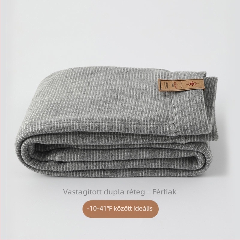 Gyerekeknek meleg velúr hosszú alsó - csíkos, vastított, középmagas derekú, ősz-téli, 62,5% poliészter