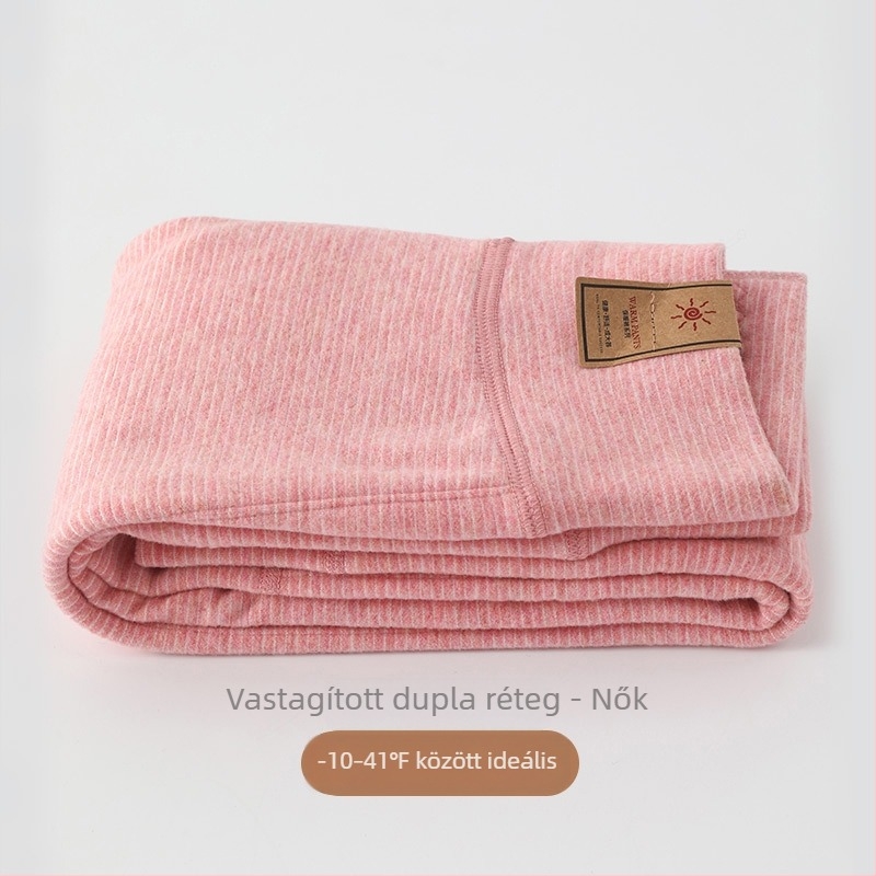 Gyerekeknek meleg velúr hosszú alsó - csíkos, vastított, középmagas derekú, ősz-téli, 62,5% poliészter