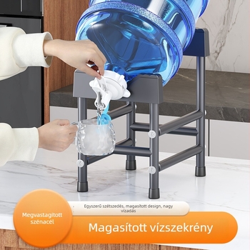 Nagy víz hordó állvány fordított adagolóval, kreatív vázzal szénacél + ABS, padlón álló, konyha/hálószoba/nappali tárolásra