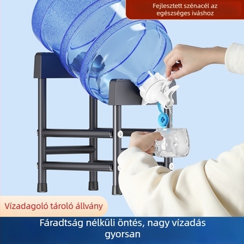 Nagy víz hordó állvány fordított adagolóval, kreatív vázzal szénacél + ABS, padlón álló, konyha/hálószoba/nappali tárolásra