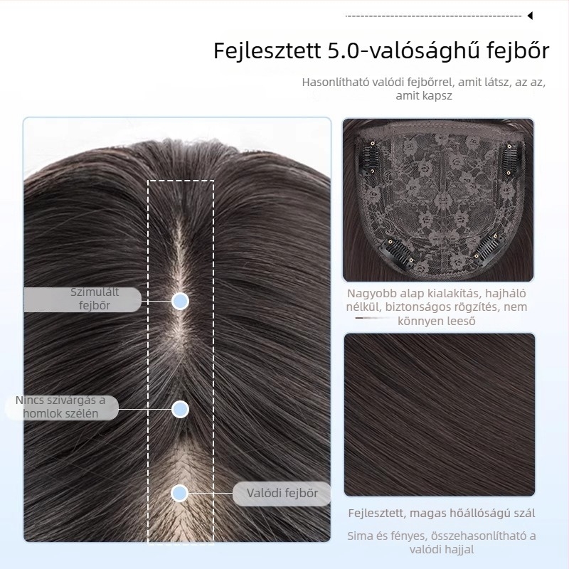 Top Hair Replacement Piece nőknek, hosszú egyenes haj, hőálló rostok, mechanikus feldolgozás