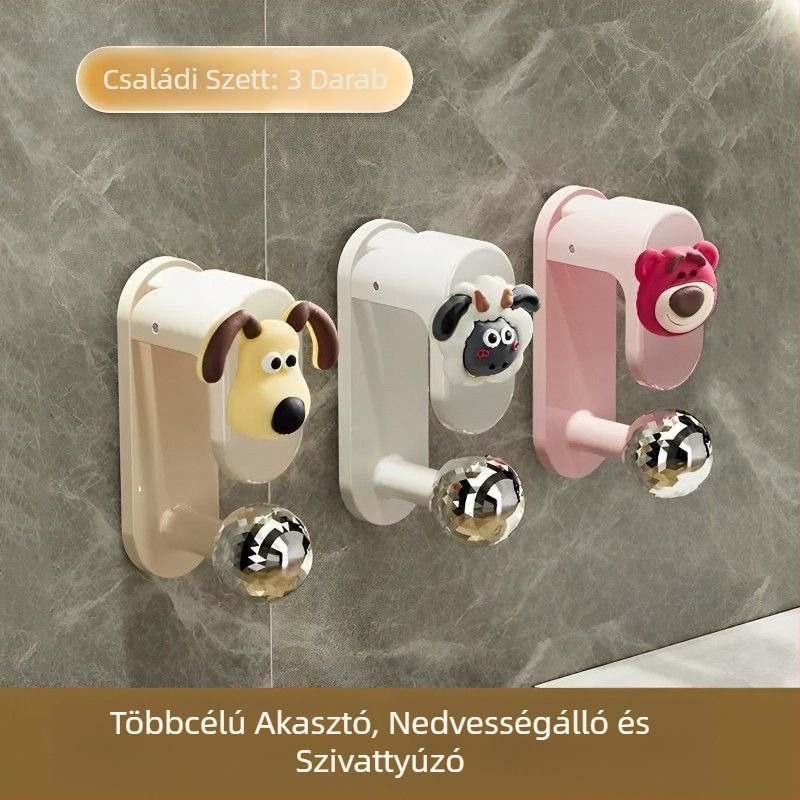 Fali mosdó akasztó szívófejjel – fúrás nélkül, műanyag, fürdőszoba