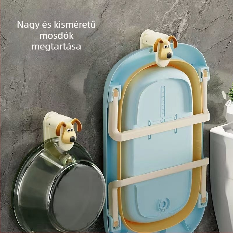 Fali mosdó akasztó szívófejjel – fúrás nélkül, műanyag, fürdőszoba