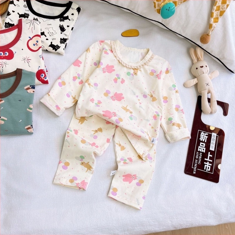 Gyermekeknek tervezett varrás nélküli termo alsóruha készlet — Koreai stílus, pamut LYCRA alapréteg, Cartoon mintázat, meleg és nedvesség-elvezető