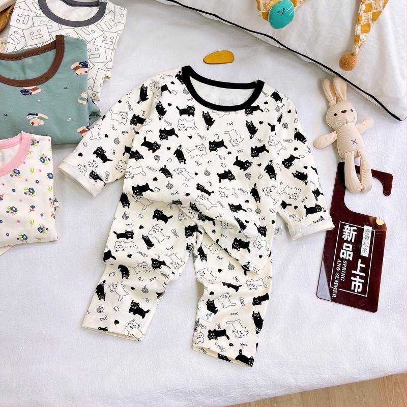 Gyermekeknek tervezett varrás nélküli termo alsóruha készlet — Koreai stílus, pamut LYCRA alapréteg, Cartoon mintázat, meleg és nedvesség-elvezető