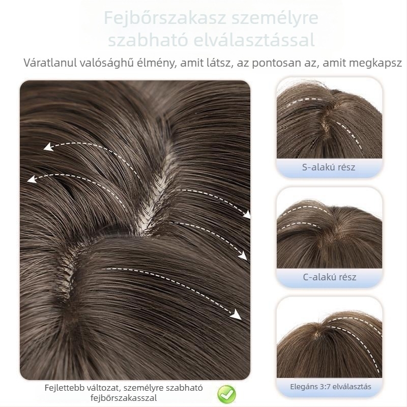 Mindennapi paróka hőálló rostokból, hosszú göndör hajjal, minden bőrtónushoz illeszkedő