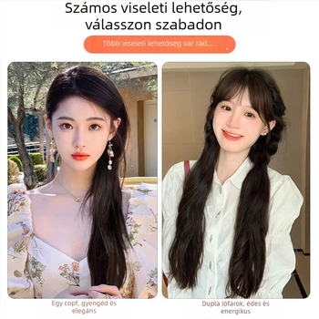 Paróka kettős copf, modell Sweet Double Ponytail; hajcsomó; hőálló huzal