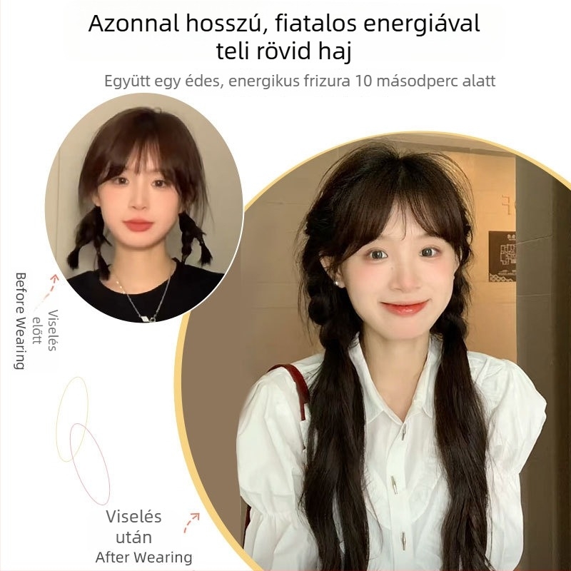 Paróka kettős copf, modell Sweet Double Ponytail; hajcsomó; hőálló huzal