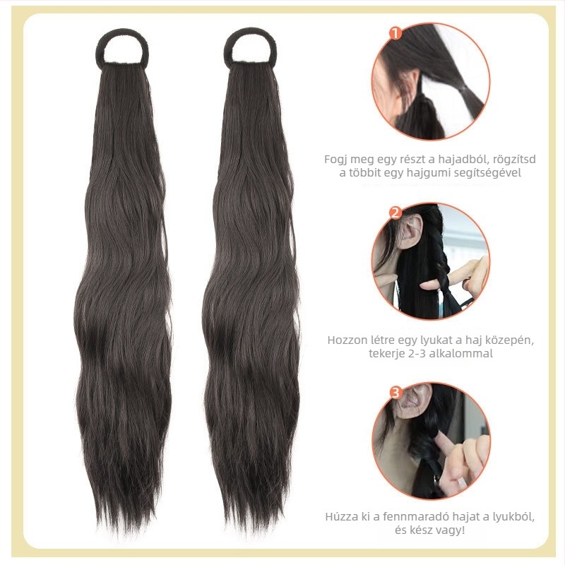 Paróka kettős copf, modell Sweet Double Ponytail; hajcsomó; hőálló huzal