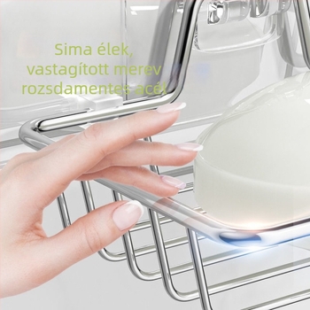 Falra szerelhető rozsdamentes acél szappantartó lefolyóval, két részes készlet, elektrolit bevonat, modern stílus