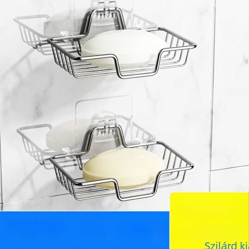 Falra szerelhető rozsdamentes acél szappantartó lefolyóval, két részes készlet, elektrolit bevonat, modern stílus