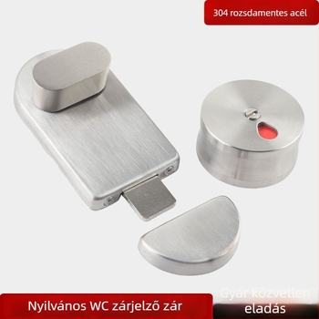 Ajtózár jelző a nyilvános mosdók elkülönítő falainak — 304 rozsdamentes acél, kefés felület, modern egyszerű stílus, Suoweigu márka