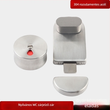 Ajtózár jelző a nyilvános mosdók elkülönítő falainak — 304 rozsdamentes acél, kefés felület, modern egyszerű stílus, Suoweigu márka