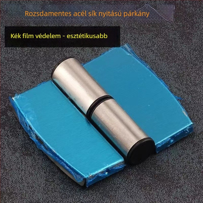 Rozsdamentes acélból készült közösségi WC- elválasztó panel hardver-készlet, tartozékok: csuklók, jelzőzár és támasztó lábak, felület finiselés: wire drawing