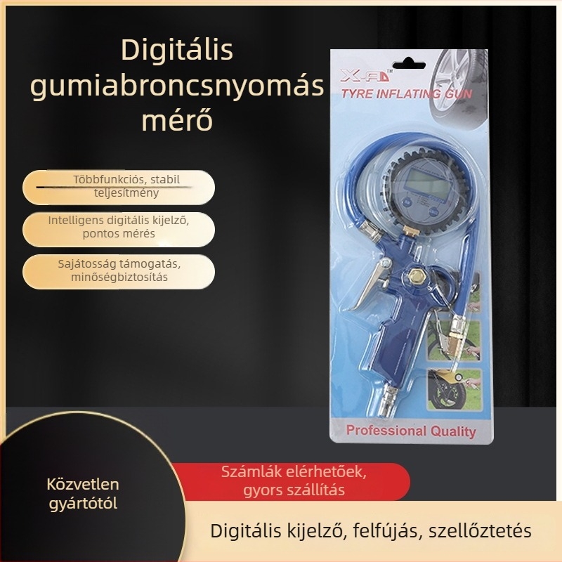 Chenqi digitális gumiabroncsnyomásmérő PSI kijelzővel, 0-220 psi tartomány, pontosság 0,05, fém ház