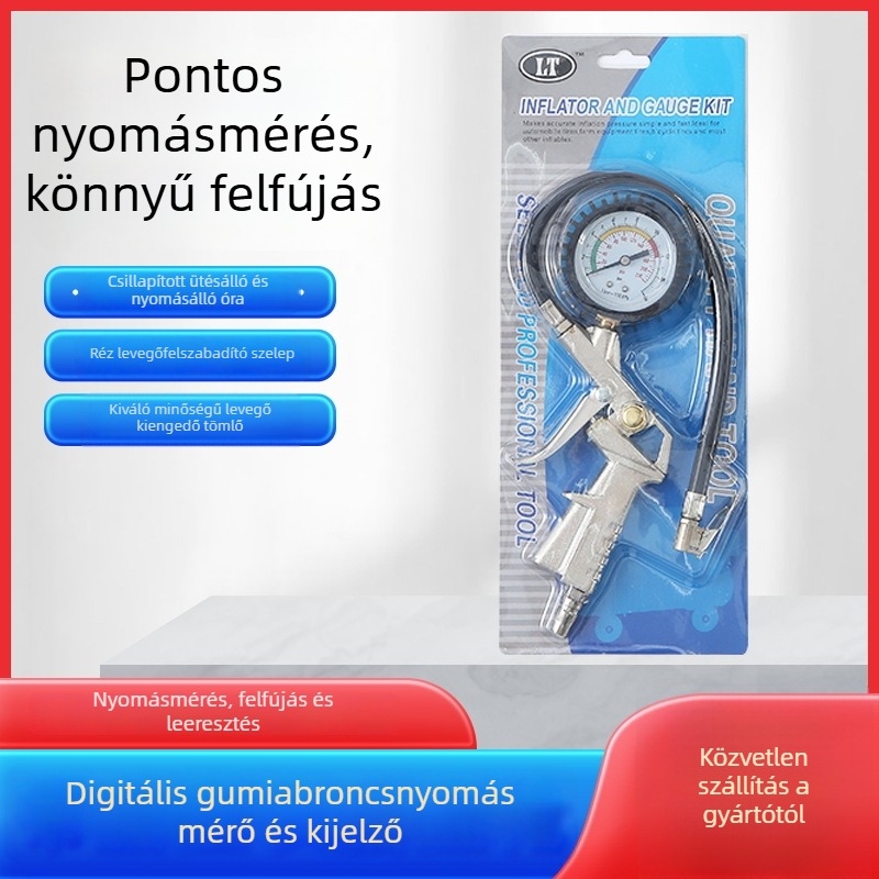 Chenqi digitális gumiabroncsnyomásmérő PSI kijelzővel, 0-220 psi tartomány, pontosság 0,05, fém ház