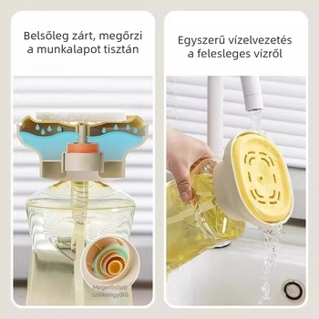 Kézi nyomású mosogatószer-adagoló mosogatóhoz — PP ház és szilikon tömítés, 90 g súly, sima felület, modern minimalist dizájn