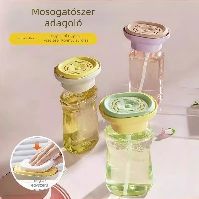 Kézi nyomású mosogatószer-adagoló mosogatóhoz — PP ház és szilikon tömítés, 90 g súly, sima felület, modern minimalist dizájn