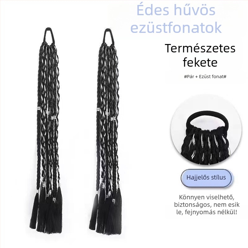 Lófarokkal ellátott paróka – kézzel készített, hőálló huzal, modell 121201, nőknek