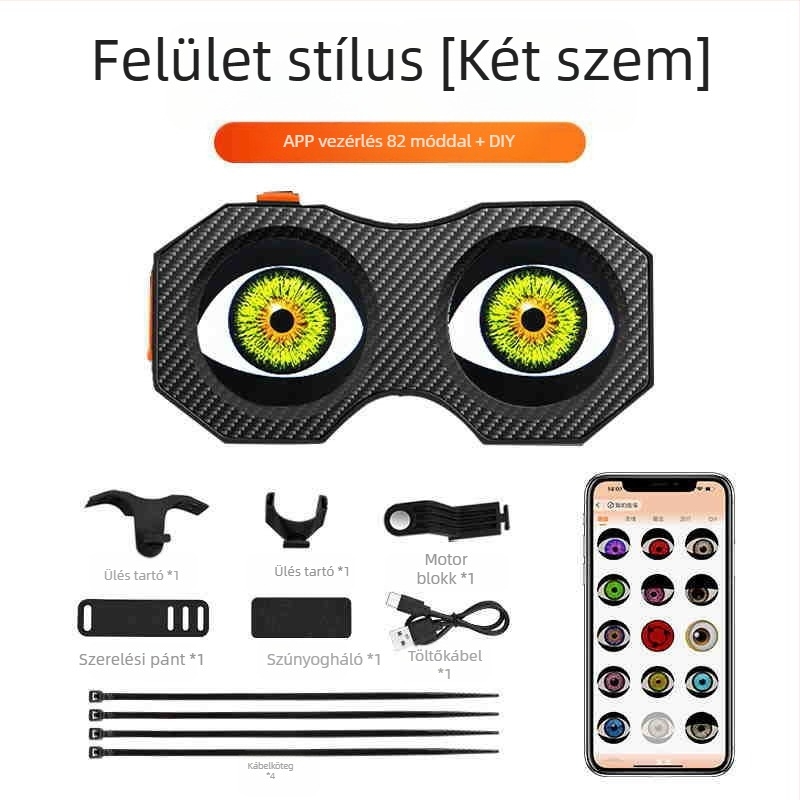 Kerékpár Devil Eye hátsó lámpa – újratölthető, vezeték nélküli, kettős LED, ABS ház, 5V 2W