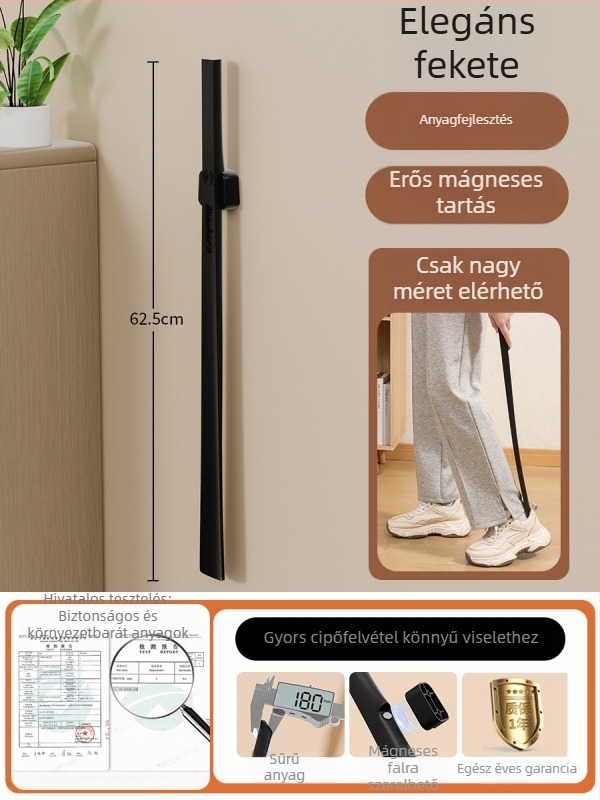 Magnetes hosszú nyelű cipőkanál – prémium otthoni eszköz terhes nők és idős emberek számára