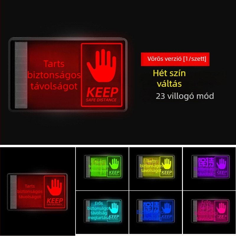 Maihui LED hátsó lámpa WD-370, napelemes, 3V, ABS ház, univerzális illeszkedés