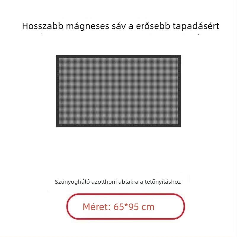 Autóhoz való szúnyogháló ablakvédő és napellenző – mágneses rögzítés, félátlátszó háló, anyag: háló + puha magnet, univerzális illeszkedés
