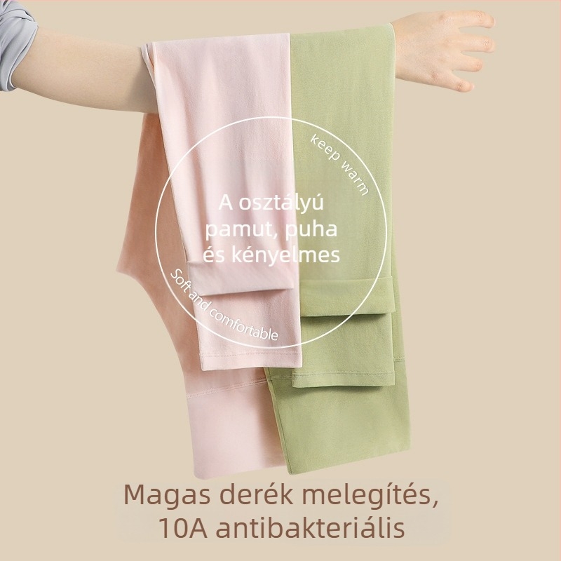 Női magas derekú pamut termo nadrág, 95–100% pamut, antibakteriális, meleg, has-támasz, egyrétegű
