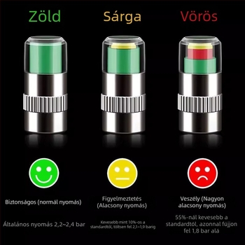 Gumiabroncsnyomás-figyelő sapka szenzorral – kisautókhoz, 0–200 psi, nagy precizitás