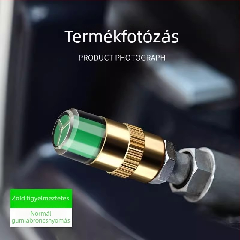 Gumiabroncsnyomás-figyelő sapka szenzorral – kisautókhoz, 0–200 psi, nagy precizitás