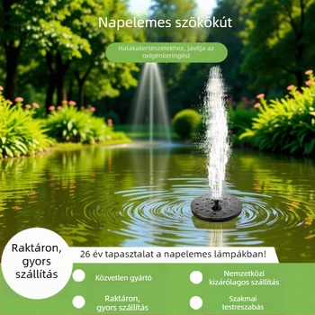 Napelemes szökőkút szivattyú tóhoz és kerthez – kombinált permetezés, úszó vízfelület, kültéri szivattyú, Haotu